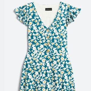 Fortune + Ivy Jana Button Detail Knit Dress Teal Green